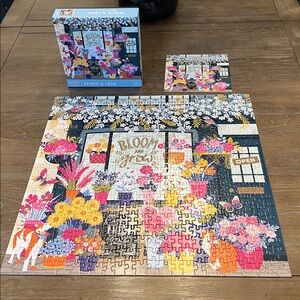 Galison Bloom and Grow 500-Piece Puzzle - Colorful Floral Design